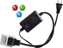 Power Cord W/ Built-In RGB Controller for 120V RGB LED Tape (720W Capacity)