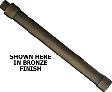 Cast Brass 12" Length, 1" Dia. Outdoor Track Light Extension Rod