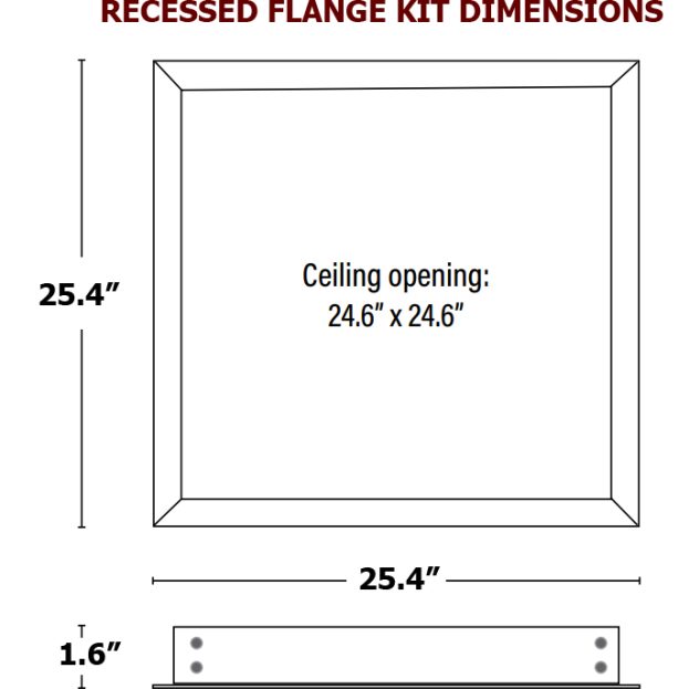2X2 Parabolic LED, 9 Cell, 26 Watts, Recessed or Surface Mount