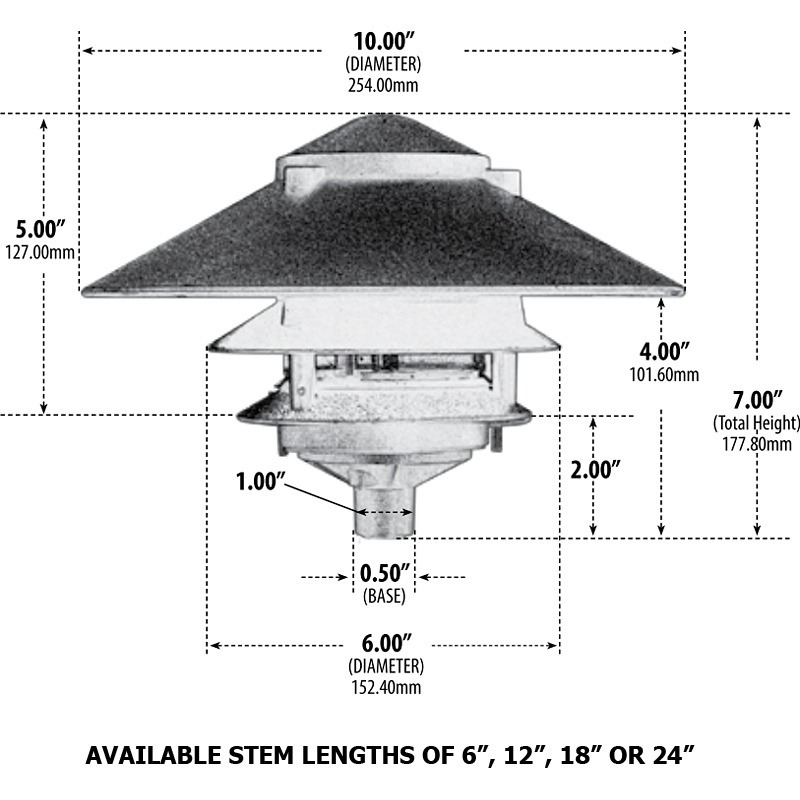 3-Tier LED Classic Med. Base Big Top Pagoda Area Light (120V or 12V)