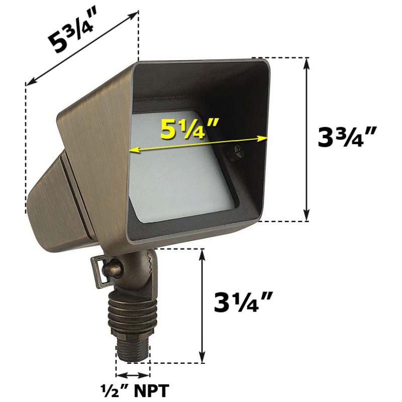 "Big Jake" 12V / 120V LED Cast Brass Flood / Wall Wash Lighter