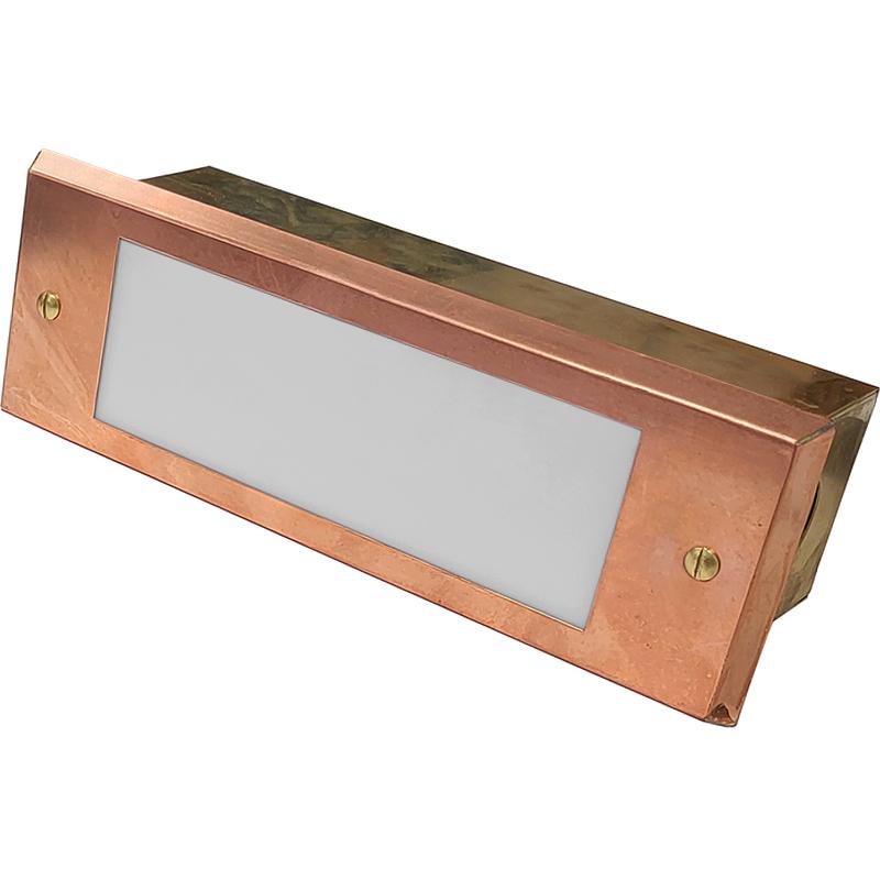 "Big Dan" Large Raw Copper LED Open Face Recessed Step Light (12V or 120V)