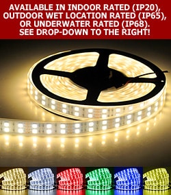 "Ultra Bright" 8.8 Watt Per Foot 12VDC 5050 SMD 1-Color Tape Light (16.5 Foot)