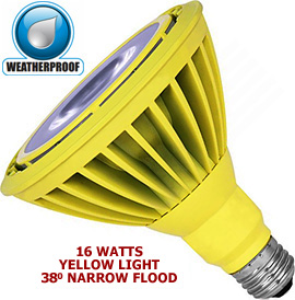 16 Watt 120v LED 38° Medium Base PAR38 (Yellow Light)