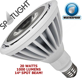 20 Watt 120v LED 14° Spot Medium Base PAR38 Bulb