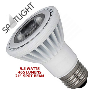 9.5 Watt 120v LED 21° Spot Medium Base PAR20