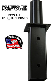 Pole Tenon Top Adapter for All 4" Square Poles