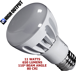 11 Watt 120v LED Medium Base R20 Bulb 3000K (High Output)