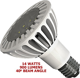 14 Watt 120v LED 40° Medium Base PAR30 Bulb