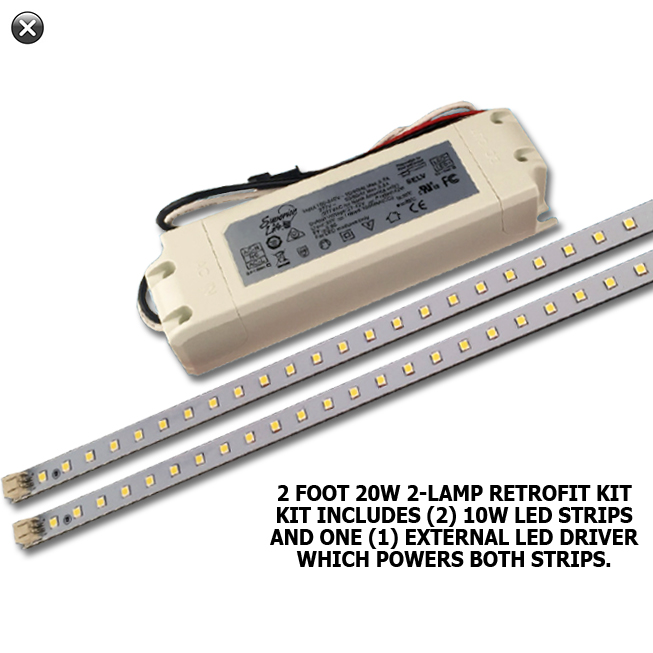 2 Foot LED EZ-Snap & Go Linear Kits (Replaces 2 Bulbs)