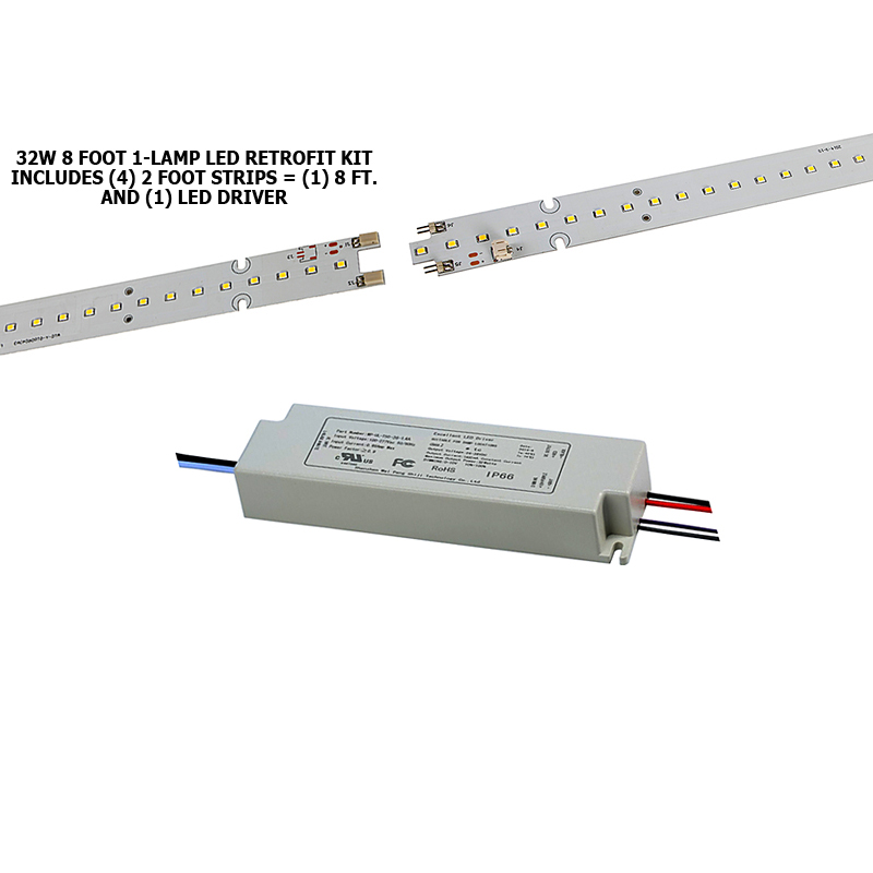 8 Foot Deluxe LED EZ-Snap & Go Linear Kits (Replaces 1 or 2 Bulbs)