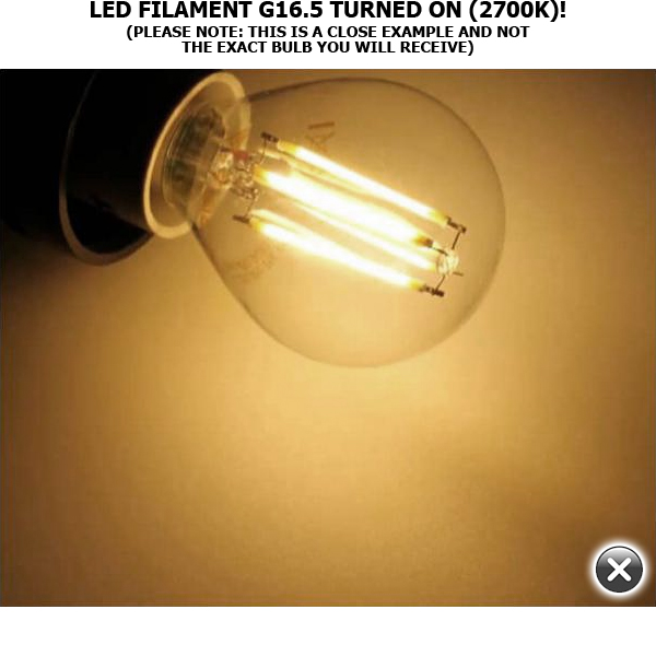 120v 4 Watt G16.5 Globe LED Filament Bulb - E12 Base - 400 LM