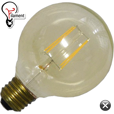 120v 4 Watt G25 Globe LED Filament Bulb - Tinted - E26 - 300 LM
