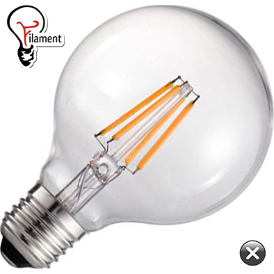 120v 4 Watt G30 Globe LED Filament Bulb - E26 Base - 400 LM