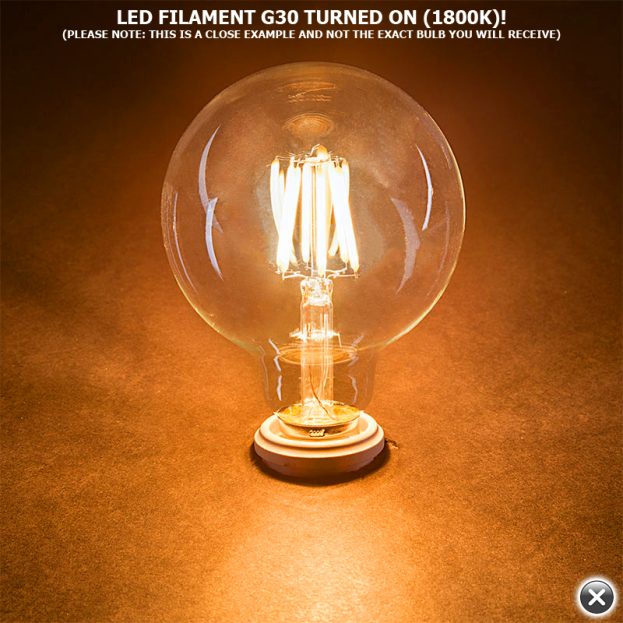 120V 4 Watt G30 Globe LED Filament Bulb E26 Base 400 LM C2C Lights