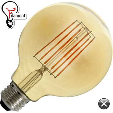 120v 6.5 Watt G30 Globe LED Filament Bulb - Tinted - E26 - 654 LM