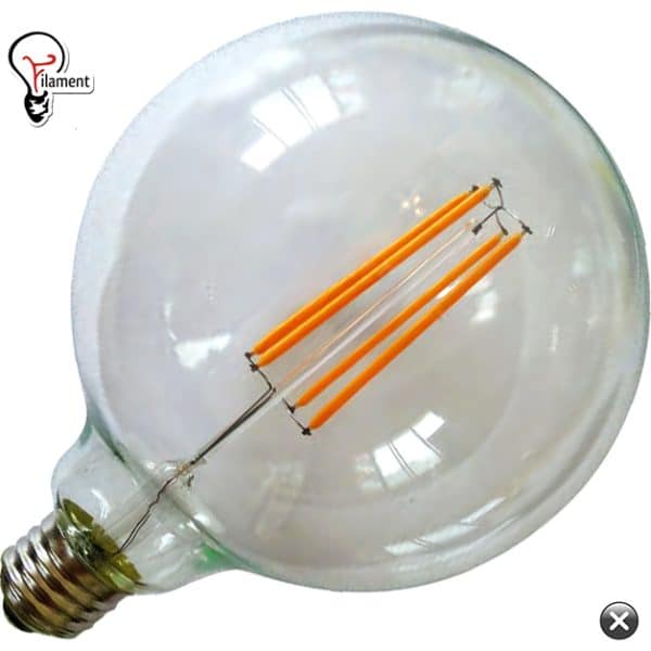 120v 5 Watt G40 Globe LED Filament Bulb - E26 Base - 500 LM