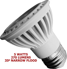 5 Watt 120v LED 40° Medium Base PAR16 JDR