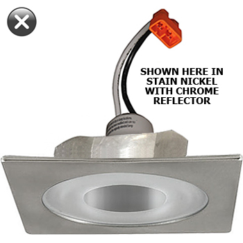 7 Watt 550 Lumen 4" Truespec™ Square Adj. Semi-Frost Shower Retrofit Kit (50W Equiv.)