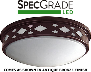 120v 14 Watt LED Premium Series Diamond Flush Mount (Antique Bronze - 10" Dia.)