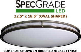 120v 70 Watt LED Premium Series Saturn Flush Mount (Brushed Nickel - 32.5" Oval)