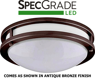 120v 14 Watt LED Premium Series Saturn Flush Mount (Antique Bronze - 10" Dia.)