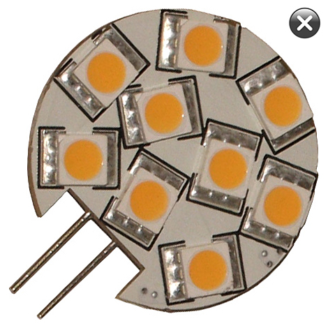 12V 2 Watt 180° LED Wafer Bi-Pin - Dimmable - Indoor Rated
