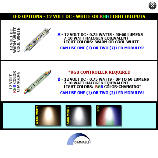 12VDC LED Ultra Thin 7.3" Length Open Face Surface Mount Step Light
