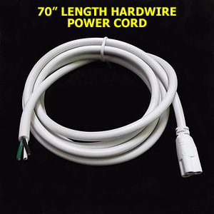 Hardwire Power Cord for 120v Premium Designer LED Light Bars (70" Length)