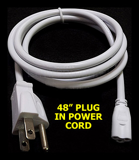 Plug-In Power Cord for 120v Premium Designer LED Light Bars (48" Length)