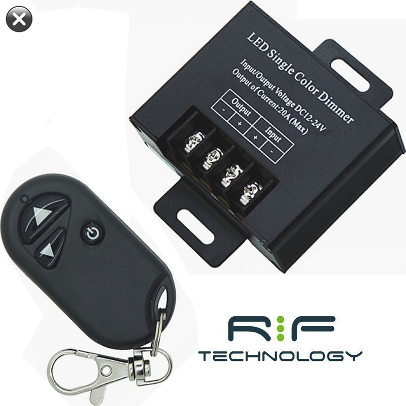 LED In-Line PWM Dimmer, Dims Up to 328 Feet, W/ Mini Extended Range Remote