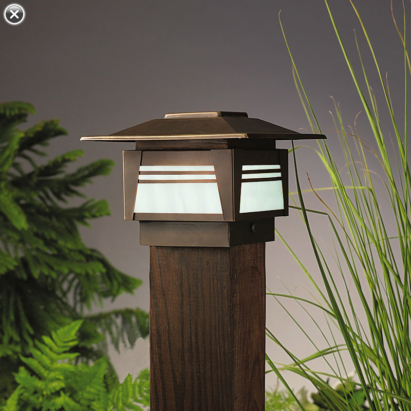 LED 12V / 120V Orient Craftsman Post Cap (For 3.5" - 4" Square Posts)