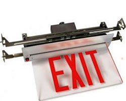 SREX6-1F-R: Standard Recessed Edge-Lit LED Exit Sign (Single Face)
