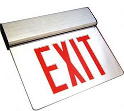 SREX6-1F-S: Surface Mount Edge-Lit LED Exit Sign w/ Aluminum Housing (Single Face)