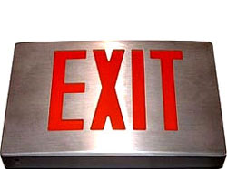 SREX4-BA: Die Cast Aluminum LED Exit Sign (Brushed Alum. Casing)