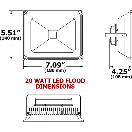 Classic Style Adjustable LED Flood Light, 20 Watts
