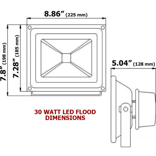 Classic Style Adjustable LED Flood Light, 30 Watts