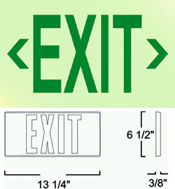 Self-Luminous Photoluminescent Coated Single Face Exit Light