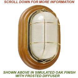 Solid Brass Oak Style Oval Shape General Purpose / Engine Room Wall Light