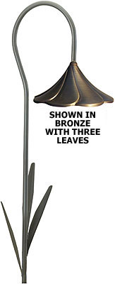 Cast Brass Petal Shade LED Deco Path Light (12v or 120v)