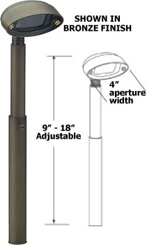 SRP-508LED: Cast Brass Fully Adjustable E.T. LED Deco Path Light (12v)
