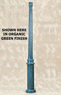 68" Height Cast Aluminum Fluted Post With 8" Dia. Base