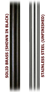 SRPP-2: 3" Dia. Solid Brass or Stainless Steel Post (2 Foot Height)
