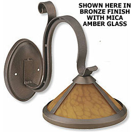Solid Brass Mica Glass Deco Style LED Wall Light