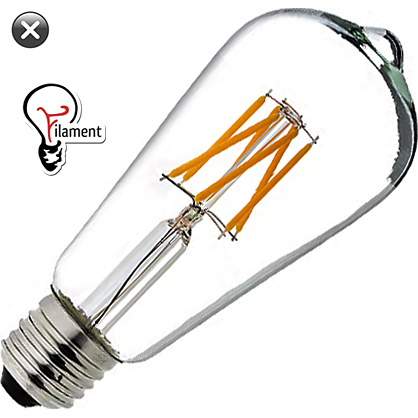 120v 4 Watt ST64 Vintage LED Filament Bulb - 400 Lumens - 1800K