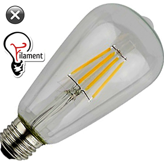 120v 4 Watt ST64 Vintage LED Filament Bulb - 360 Lumens - 2700K