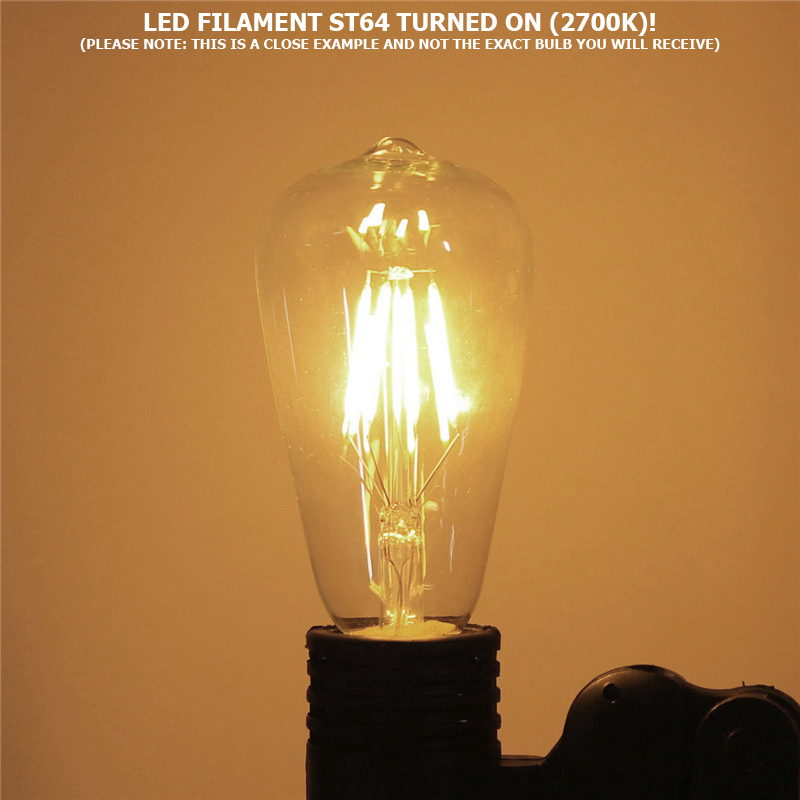 120v 4 Watt ST64 Vintage LED Filament Bulb - 360 Lumens - 2700K