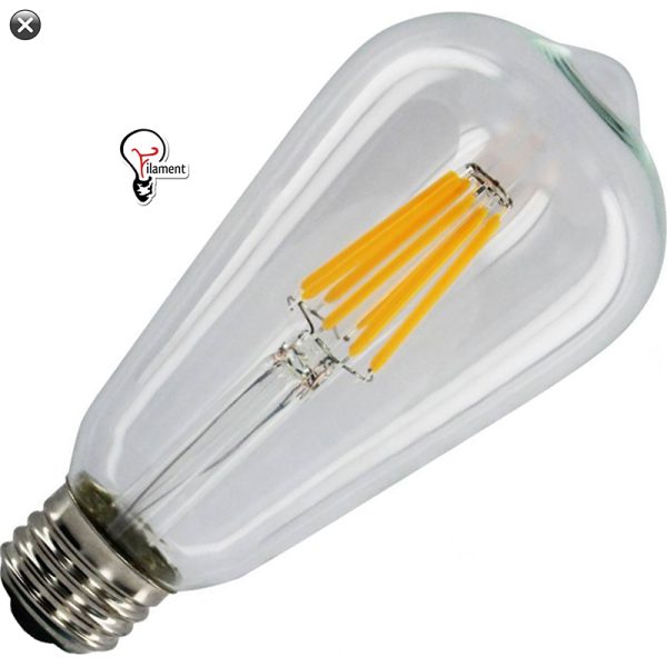 120v 6 Watt ST64 Edison Vintage LED Filament Bulb - 540 Lumens - 2700K