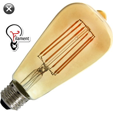 120v 6.5 Watt ST64 Vintage Tinted LED Filament Bulb - 620 Lumens
