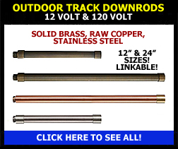 Track Downrods for Outdoor Track Light Heads - 12v & 120v
